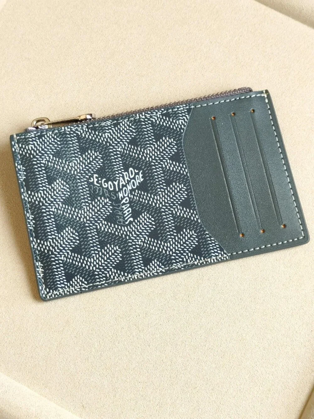 Goyard Bourbon Zipper Grey Card Holder Wallet